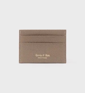 Leather Card Holder - Oatmeal/Gold
